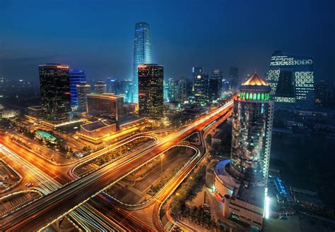 Stunning 4k Ultra Hd Wallpaper Of Beijings Nighttime Skyline