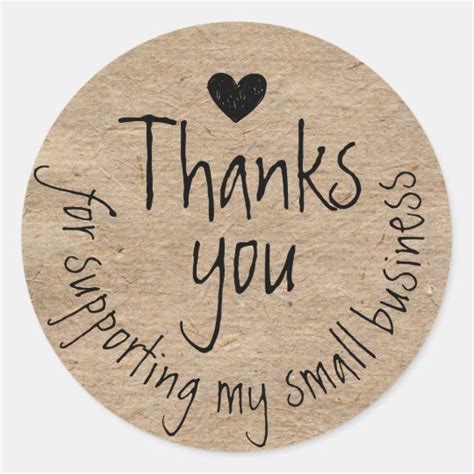 Thank You For Your Purchase Business Classic Round Sticker Zazzle