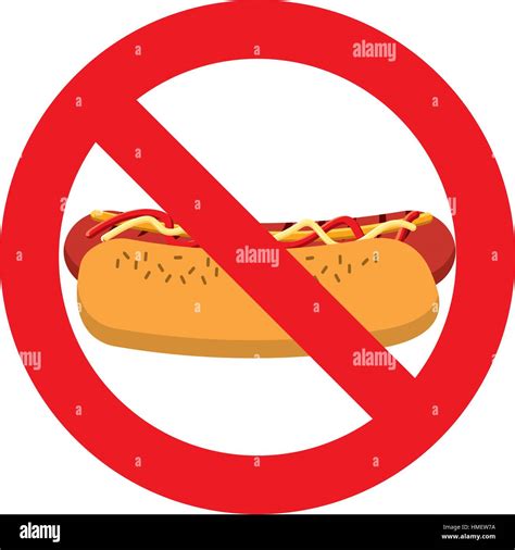 Forbidden Fast Food Sign Vector Illustration Design Stock Vector Image