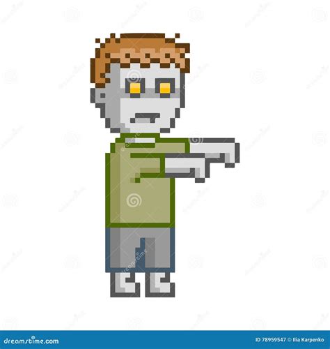 Vector Pixel Art Set Zombie For Game Stock Illustration Illustration Of Zombie Halloween