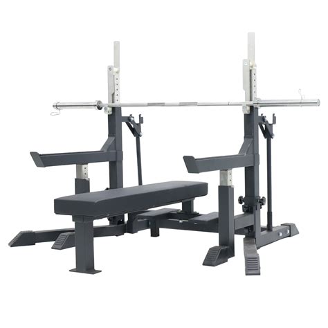 Adjustable Squat Stand Rack With Sport Bench For Weight Lifting Q