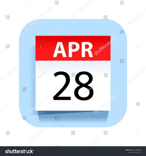 April 28 Calendar Icon Vector Illustration Stock Vector (Royalty Free ...
