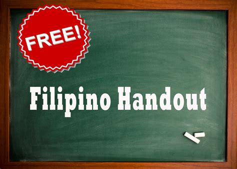 Filipino Tayutaysalitang Patalinghaga Hand Out Let Exam Questions