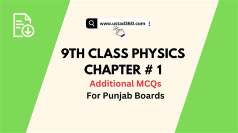 9th Class Physics Chapter 1 Additional Mcqs Notes Pdf Ustad360