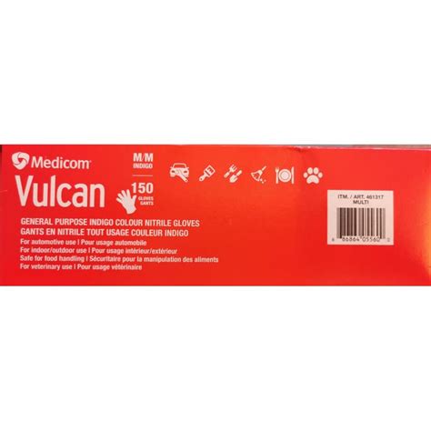 Medicom Vulcan General Purpose Nitrile Gloves Medium Pack Of 150