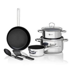 Pc Stainless Steel Set With Solid Lids Tissolli