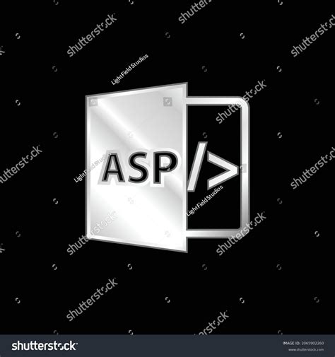 Asp File Format Symbol Silver Plated Stock Vector Royalty Free