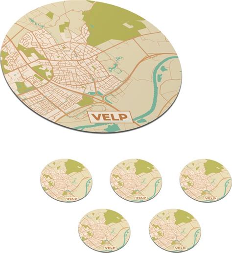 Onderzetters Voor Glazen Rond Kaart Plattegrond Stadskaart