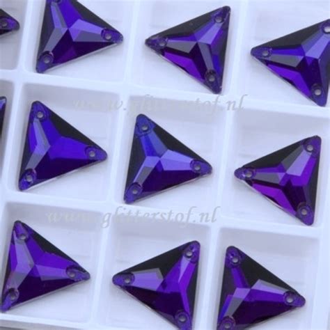 Triangle Purple Velvet Sew On Stones Opnaai Stenen Sew Triangle