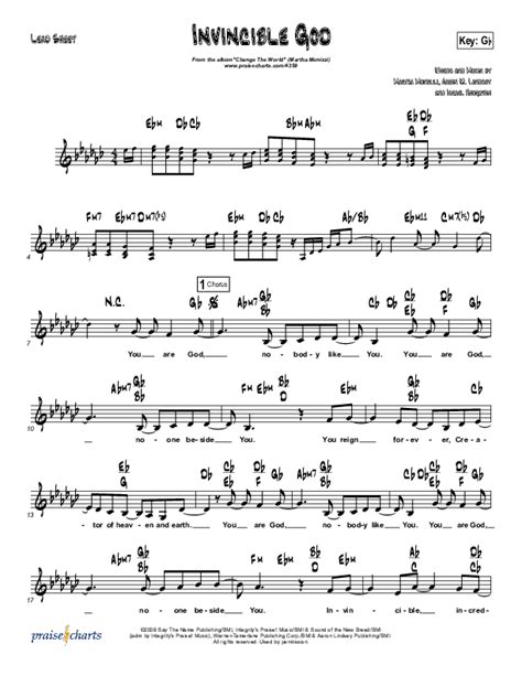 Invincible God Sheet Music Pdf Martha Munizzi Praisecharts