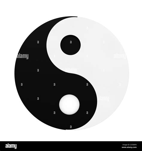 Yin Yang Symbole De L Harmonie Et De La Balance Sur Fond Blanc Rendu