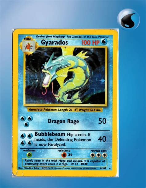 Gyarados 4 102 Base Set HP TCG Coleccionistas