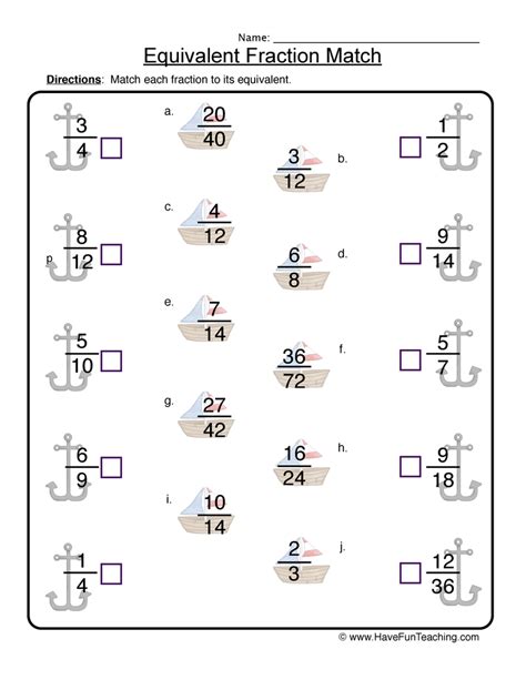 Match Equivalent Fractions