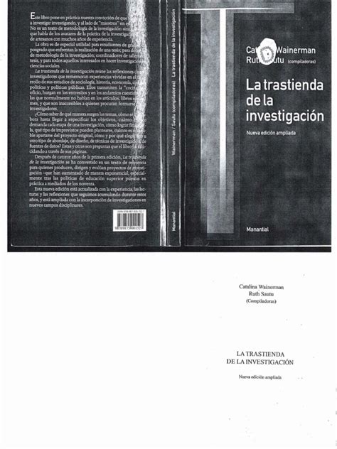 Sautu La Trastienda De La Investigación Cap 3 Pdf Teoría Método Científico