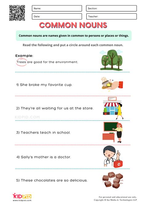 Common And Proper Nouns Worksheet For Class