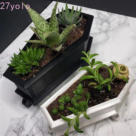 Yolo Coffin Planter Mini Black Succulent Flower Pot Desktop Ornament