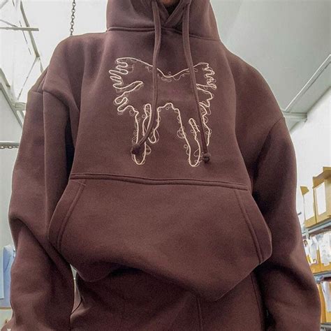 Hoodies Brown Oversized Hoodies Y2k Zip Up Embroidery Hoodie Etsy