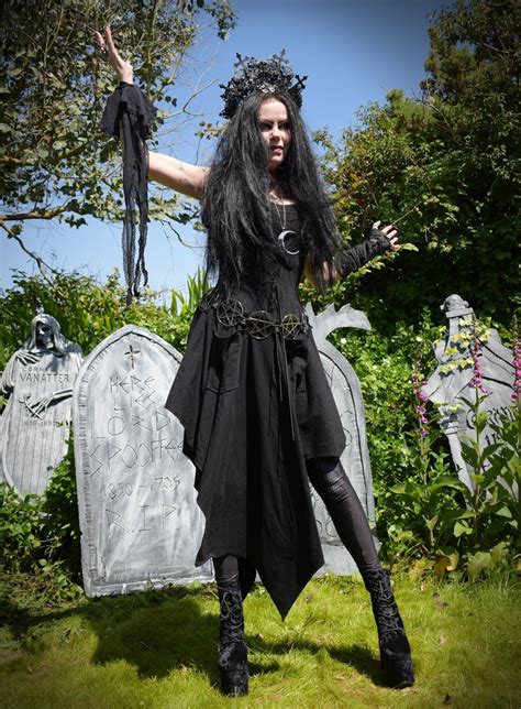 Hedgewytch Dress Cotton Lycra Witchy Goth Dress With Pockets