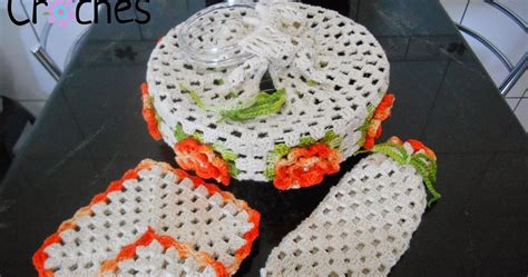 Carine Strieder Crochet Designer Porta Pratos Flores