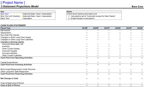 3 Statement Model Excel Template