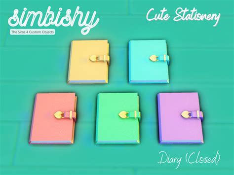 The Sims Resource Cute Stationery Set Diary Closed