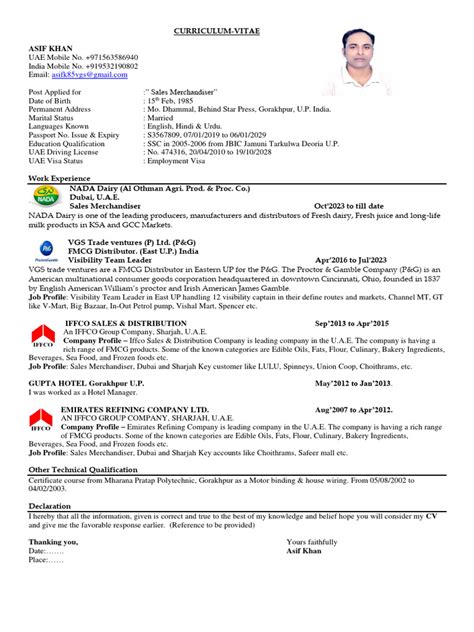 Asif Cv Download Free Pdf United Arab Emirates