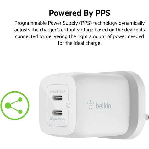 Buy Belkin Boostcharge Pro Dual W Usb C Gan Wall Charger Instok Kenya