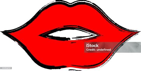 Ilustración De Different Womens Lips Vector Icon Kiss Shape Kissing Lips Red Lips Close Up Girls