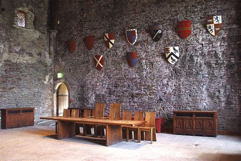 Great Hall Caerphilly Castle Illustration World History Encyclopedia