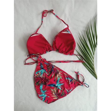 Jual Bikini Bk R Xo Hitam Bunga Bikini Pantai Segitiga With Foam