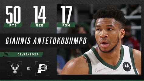 Giannis Antetokounmpo Drops 50 PTS In Bucks Win Over Pacers YouTube