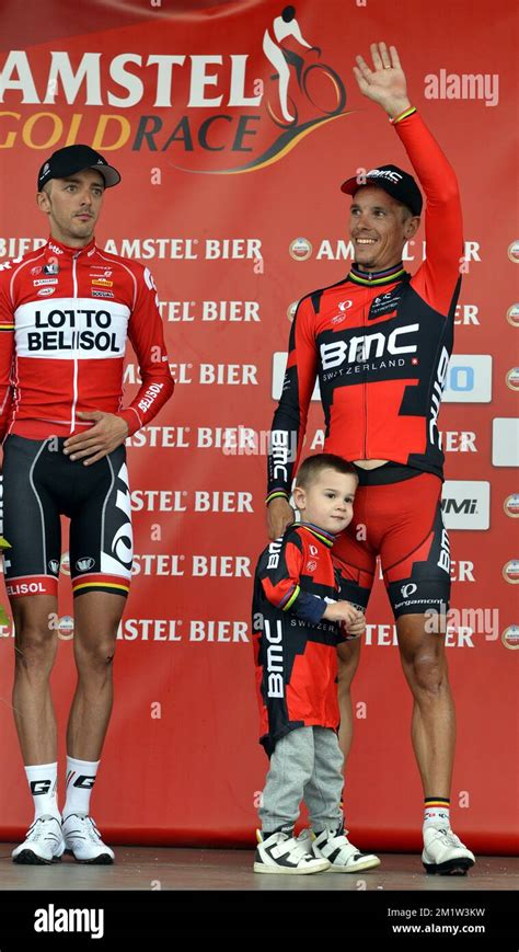 Belgian Philippe Gilbert Of BMC Racing Team His Son Alan And Belgian