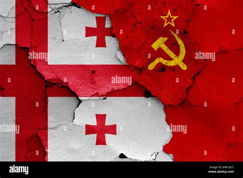 Flags Of Georgia And Soviet Union Stock Photo Alamy