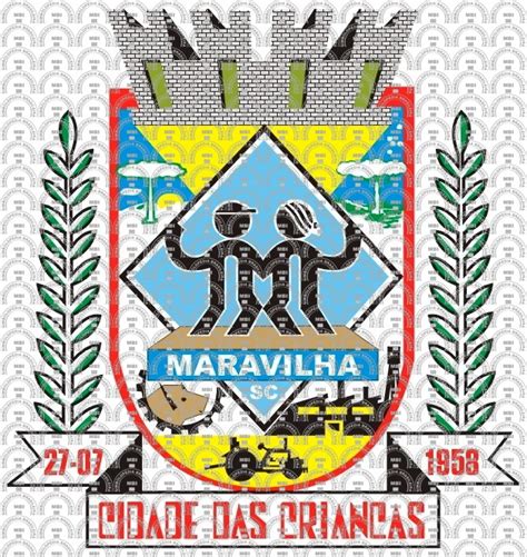 Brasão e Bandeira da Cidade de Maravilha SC mbi br