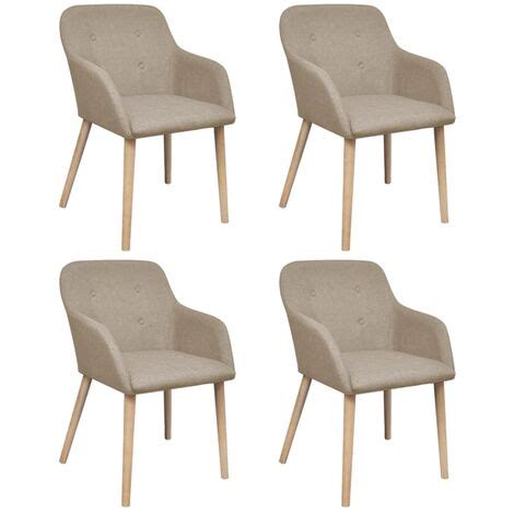 Maison Du Monde Sillas De Comedor 4 Unidades Tela Beige Y