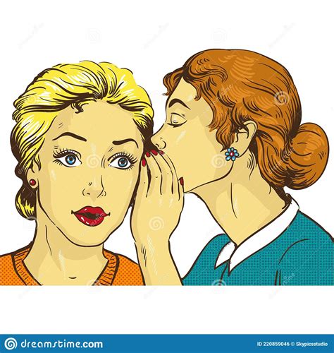 Woman Friend Gossip Pop Art Comic Cartoon Vector Icon Stock Vector