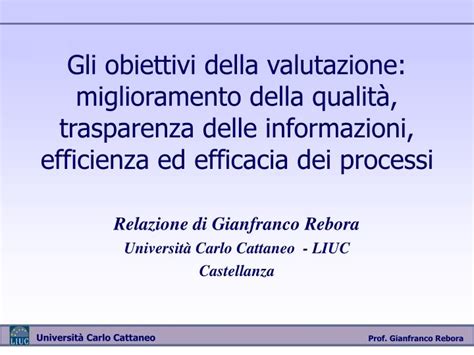 Ppt Relazione Di Gianfranco Rebora Universit Carlo Cattaneo Liuc