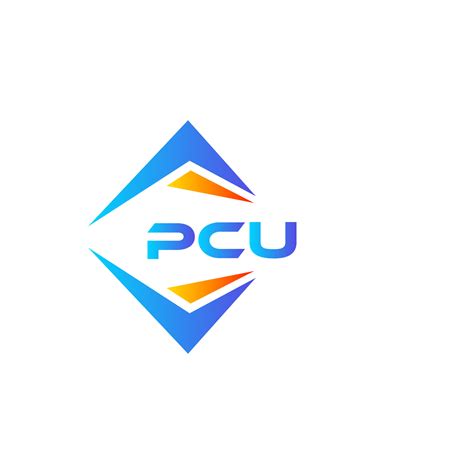 Pcu Abstract Technology Logo Design On White Background Pcu Creative