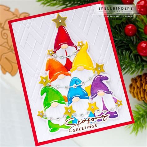 Gnome For Christmas Cards Spellbinders Cards Handmade Winter Cards