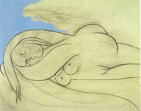 Oil Painting Replica Lying Female Nude By Pablo Picasso Inspired