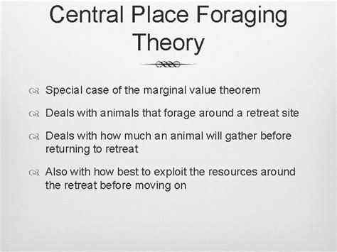 Optimal Foraging Behavior Species Should Forage In An