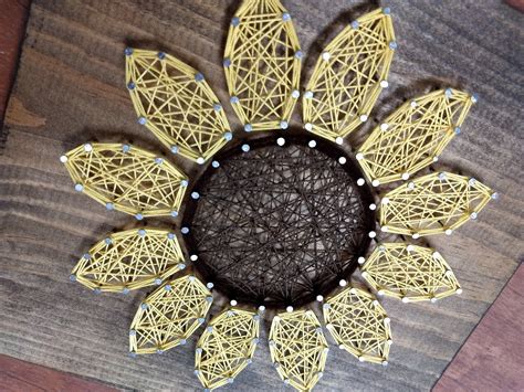 Sunflower String Art Pattern String Art Pattern String Art Etsy