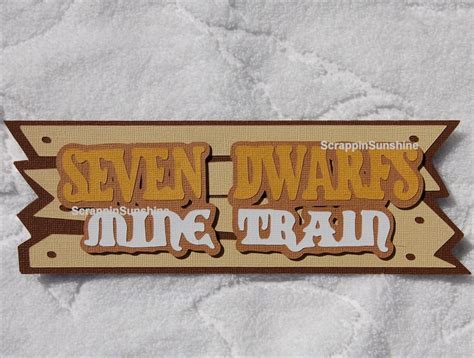 Disney Seven Dwarfs Mine Train Die Cut Title Scrapbook Page Etsy