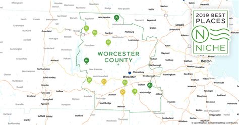 Worcester County Town Map