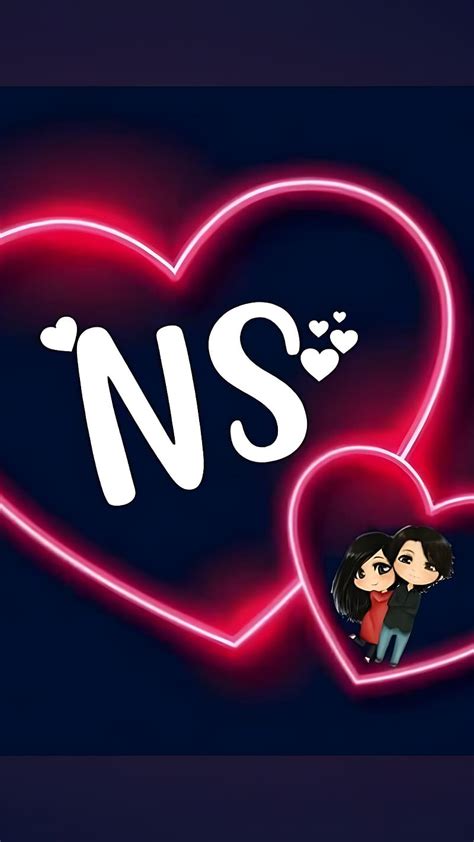 1920x1080px 1080p Free Download N S Naam Ke Neon Heart N S Letter Ns Hd Phone Wallpaper