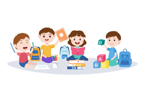 Best Kids Learning In Classroom Illustration Download In Png And Vector