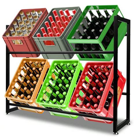 Lospitch Stable Drinks Crate Rack With Storage For Crates Robust