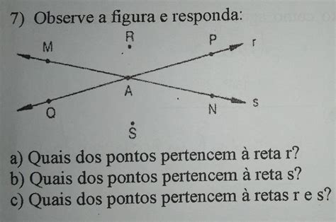 Solved 7 Observe A Figura E Responda A Quais Dos Pontos Pertencem à