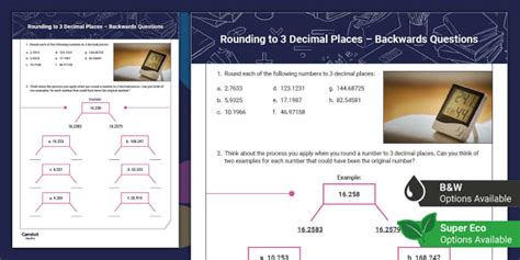 Rounding To 3 Decimal Places Backwards Questions Twinkl