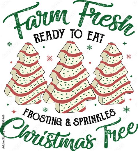 Vetor De Cute Christmas Funny Christmas Cake Farm Fresh Christmas